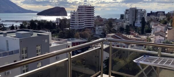 One-Bedroom Apartment in Budva (Gospoština) with Panoramic Sea and Old Town View